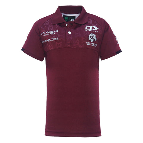 NRL 2024 Media Polo - Manly Sea Eagles - Maroon - Youth - Junior
