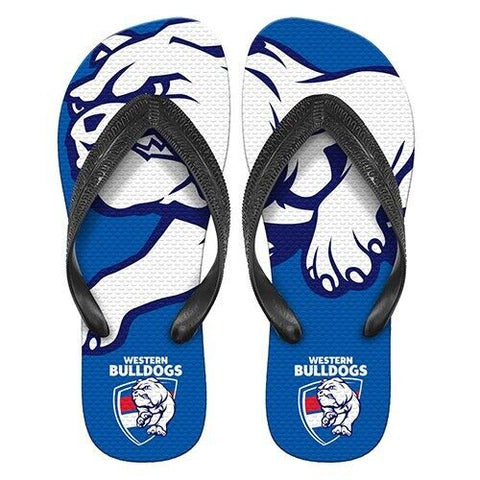 AFL Supporter Thongs - Western Bulldogs - Mens Size - Flip Flops - Shoe