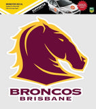 NRL Car Monster Decal - Brisbane Broncos - Sticker - Team Logo - 470mm
