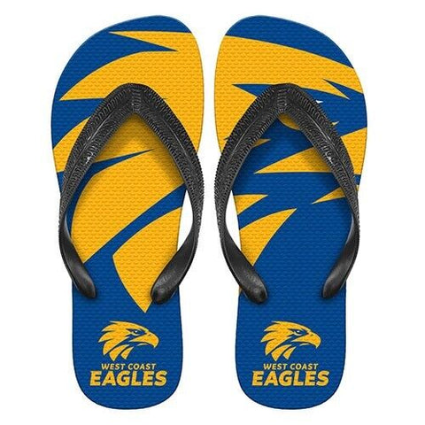 AFL Supporter Thongs - West Coast Eagles - Mens Size - Flip Flops - Shoe