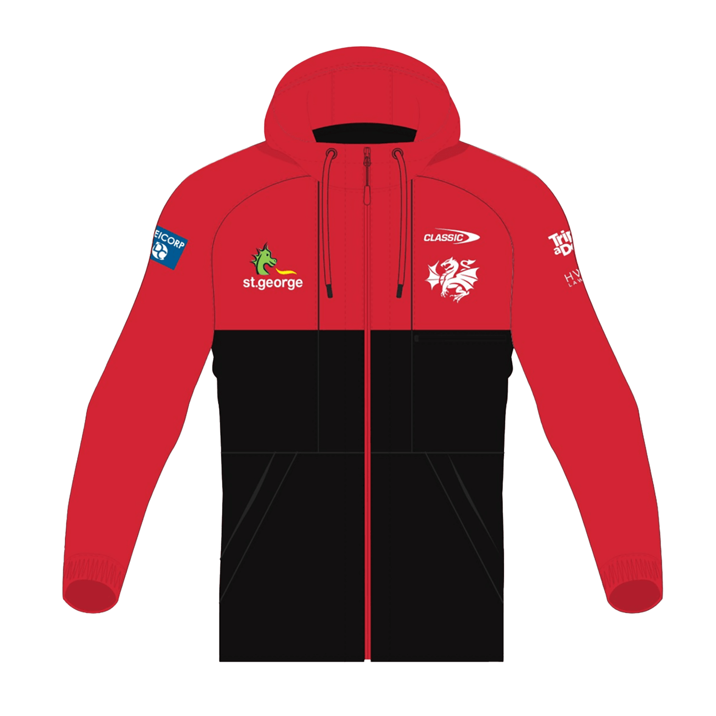 NRL 2024 Wet Weather Jacket - St George Illawarra Dragons - Adult - Classic