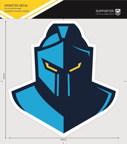 NRL Car Monster Decal - Gold Coast Titans - Sticker - Team Logo - 470mm
