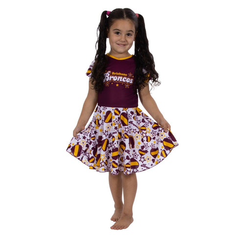 NRL Heartbreaker Dress - Brisbane Broncos - Girls - Toddler - Kid