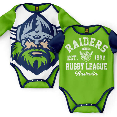 NRL 2 Piece Baby Body Suit  - Canberra Raiders - Two Pack - Short & Long Sleeve