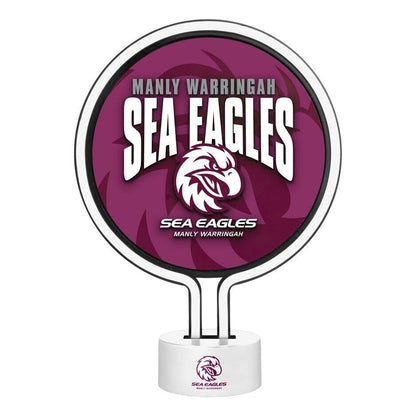 NRL Neon Light - Manly Sea Eagles - 30 x 21.5 x 8.5cm - Team Logo