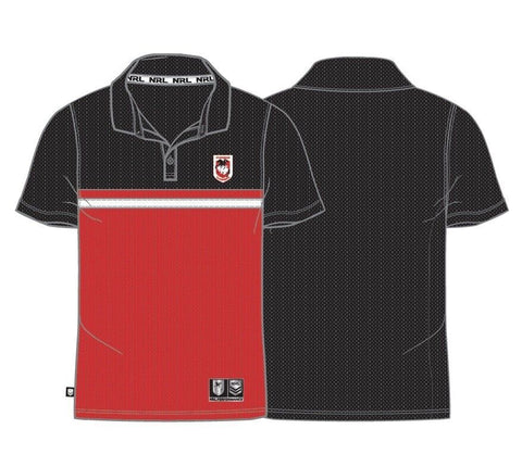 NRL Stripe Performance Polo Shirt - St George Illawarra Dragons - Mens