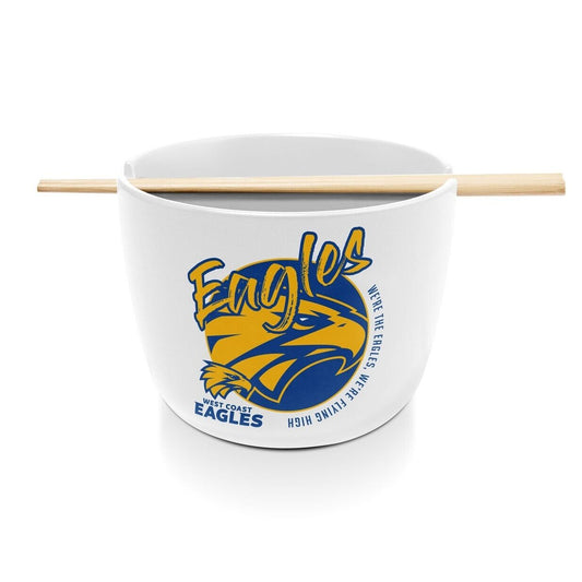 AFL Noodle Bowl with Chopsticks - West Coast Eagles - Ceramic - 490ml Capacity
