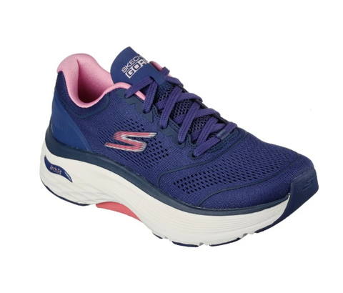 SKECHERS Max Go Run Arch Fit Velocity Shoe - Navy/Pink  Womens
