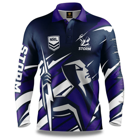 NRL 'Ignition' Fishing Shirt - Melbourne Storm - Adult - Mens - Polo