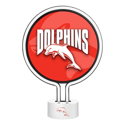 NRL Neon Light - Dolphins - 30 x 21.5 x 8.5cm - Team Logo