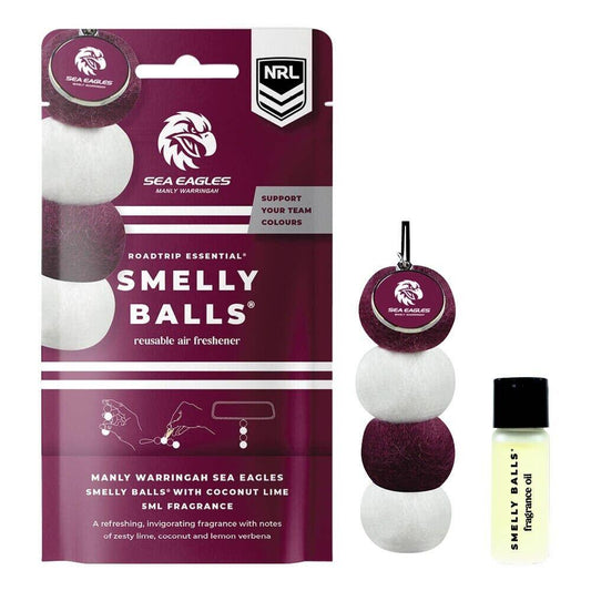NRL Smelly Balls Set - Manly Sea Eagles - Re-useable Car Air Freshener