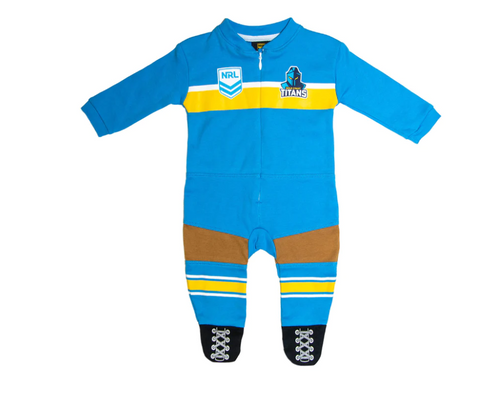 NRL Footy Suit Body Suit - Gold Coast Titans -  Baby Toddler Infant