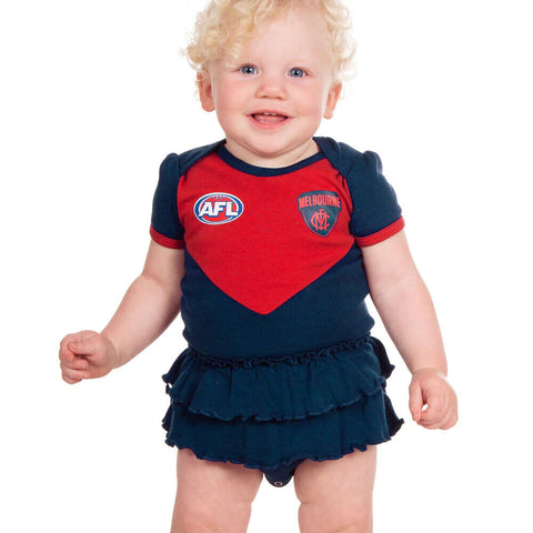 AFL Girls Tutu Footy Suit Body Suit - Melbourne Demons - Baby Toddler
