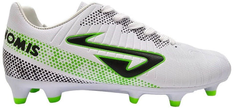 NOMIS Prodigy 2.0 FG Football Boots - White/Black/Green - Shoe - Adult