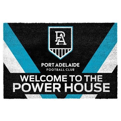AFL Front Back Door Welcome Entry Mat - Port Adelaide Power - 61cm x 41cm