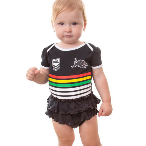 NRL Girls Tutu Footy Suit Body Suit - Penrith Panthers -  Baby Toddler Infant