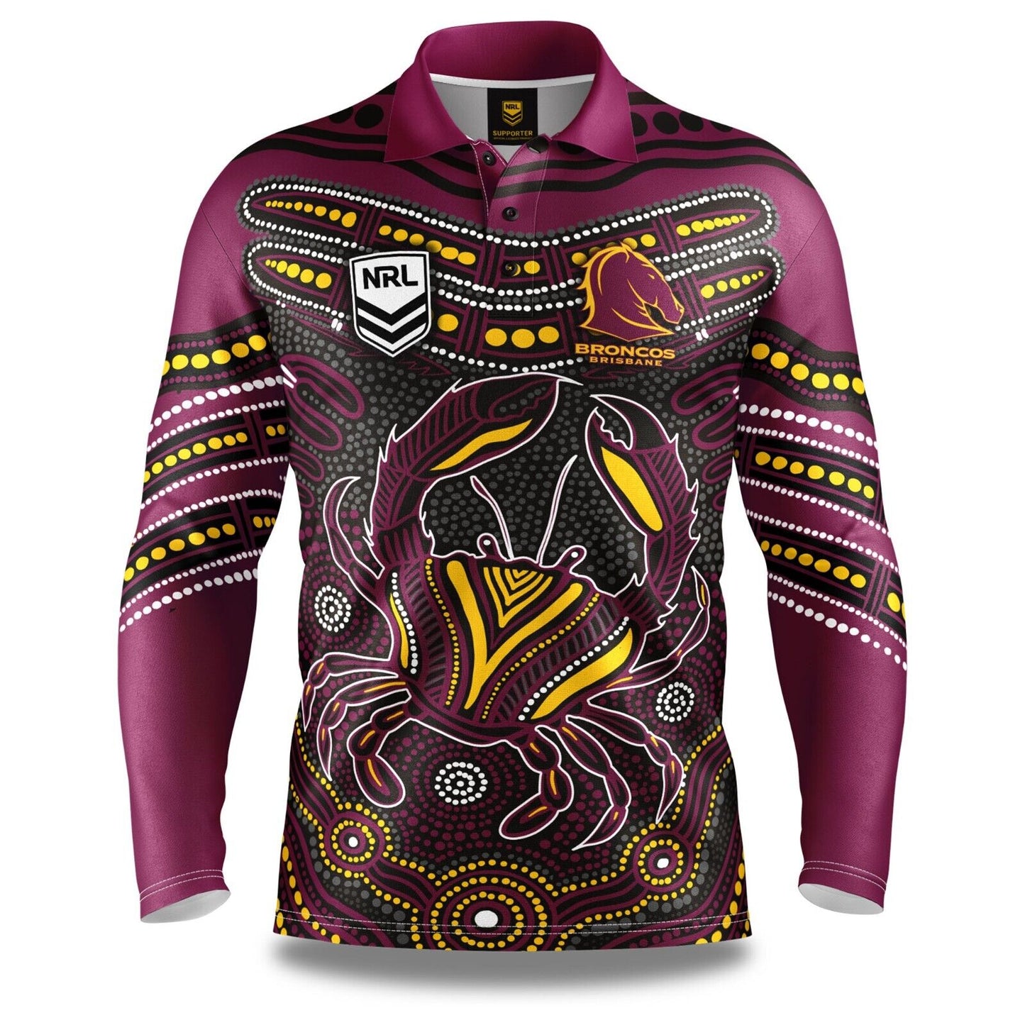 NRL 'Karumba' Fishing Shirt - Brisbane Broncos - Adult - Mens - Polo