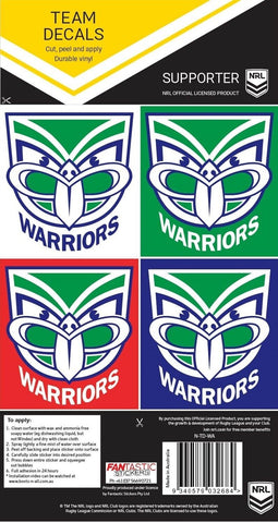 NRL Team Decal Sticker Set - New Zealand Warriors