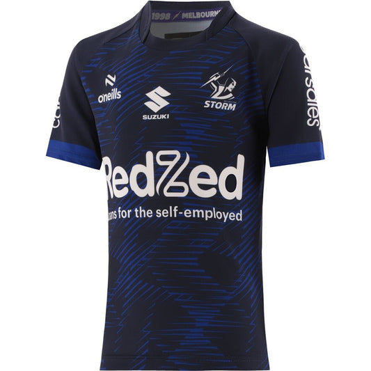 NRL 2025 Training Tee - Melbourne Storm - Navy - Youth Kids