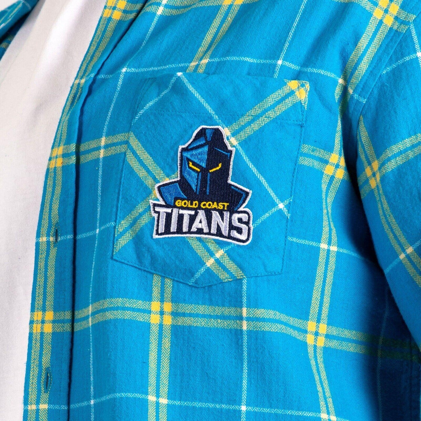 NRL 'Mustang' Flannel Polo - Gold Coast Titans - Flanno Shirt