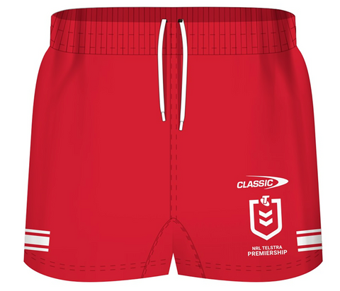 NRL 2024 ALT Playing Shorts - St George Illawarra Dragons - Red - Adult - Mens
