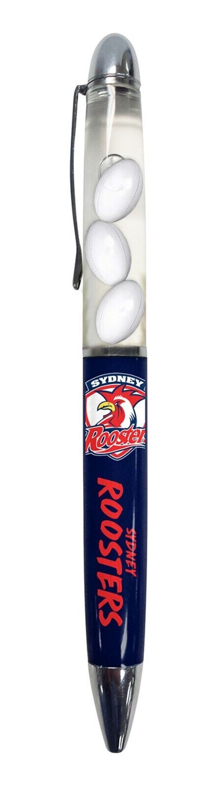 NRL Floating Pen - Sydney Roosters - Twist Open - Black Ink