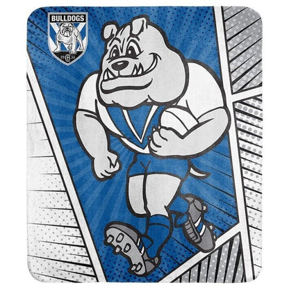 NRL Coral Mascot Blanket - Canterbury Bulldogs - 150x130cm - Rugby League