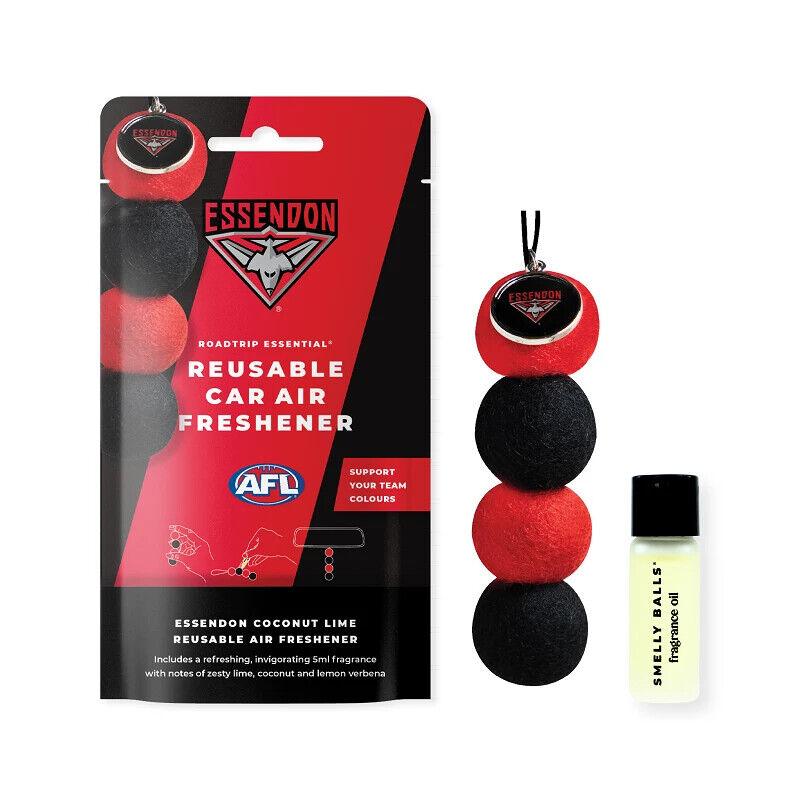 AFL Smelly Balls Set - Essendon Bombers - Re-useable Car Air Freshener
