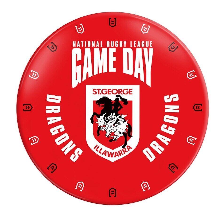 NRL Snack Plate - St George Illawarra Dragons - 20cm diameter - Melamine -Single