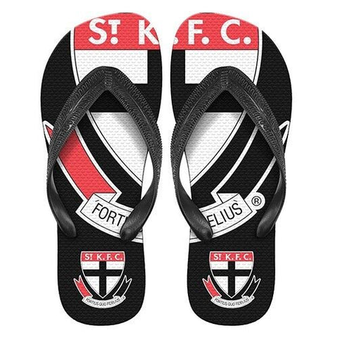 AFL Supporter Thongs - St Kilda Saints - Mens Size - Flip Flops - Shoe