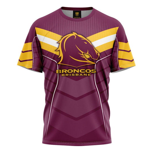 NRL Kids 'Chevron' Tee Shirt - Brisbane Broncos - Baby Child T-Shirt