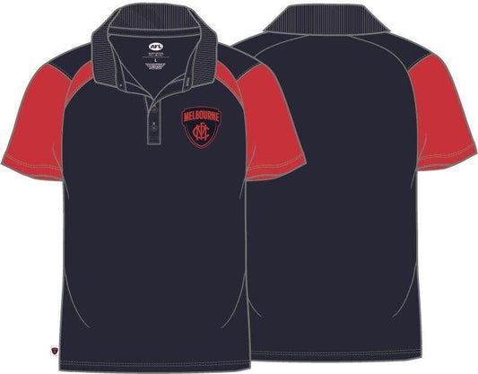 AFL Sublimated Polo Tee Shirt - Melbourne Demons - Adult