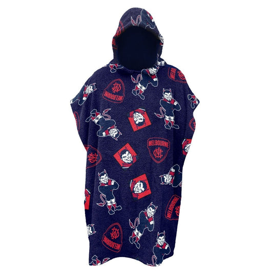 AFL Youth Hooded Towel - Melbourne Demons - Kids - Beach Bath - OSFM