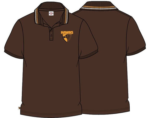 AFL Pique Polo Tee Shirt - Hawthorn Hawks - Adult