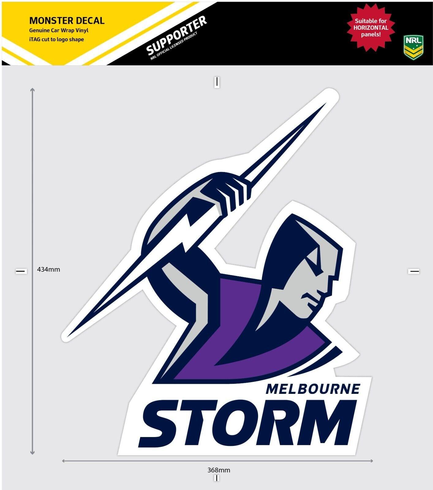 NRL Car Monster Decal - Melbourne Storm - Sticker - Team Logo - 470mm