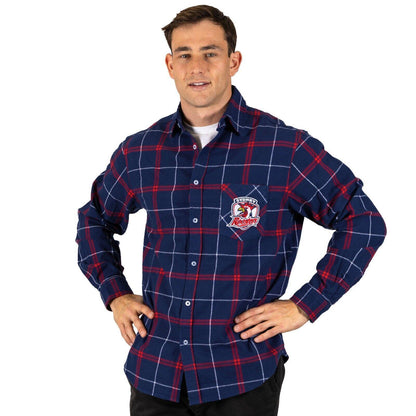 NRL 'Mustang' Flannel Polo - Sydney Roosters - Flanno Shirt