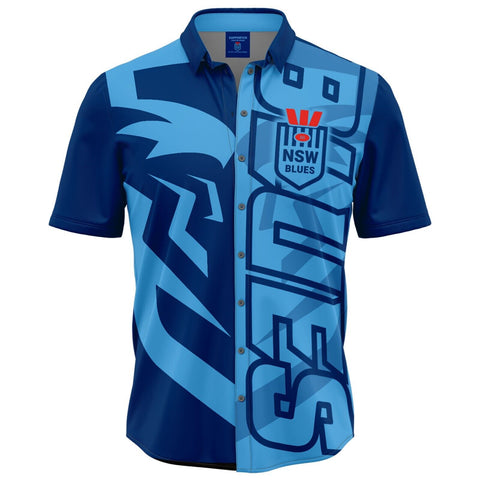 NRL 'Showtime' Party Shirt - NSW Blues - Adult - Mens - Polo
