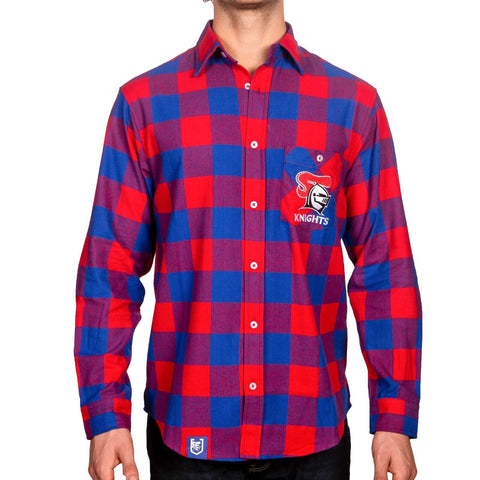 NRL Lumberjack Flannel Polo - Newcastle Knights - Flanno Shirt - Rugby League