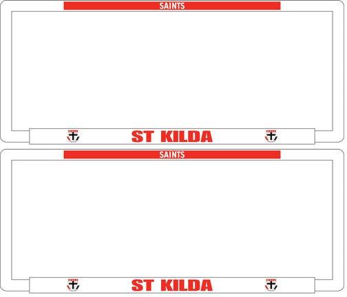 AFL Car Number Plate Frame Set Of Two - St Kilda Saints - Front/Back