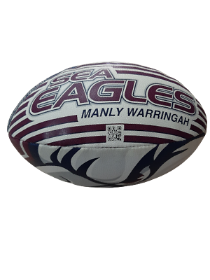 NRL Supporter Football - Manly Sea Eagles - Game Size Ball - Size 5 - White