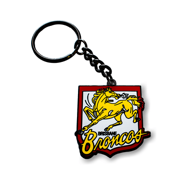 NRL Heritage Metal Key Ring  - Brisbane Broncos - Logo Keyring - Rugby League