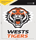 NRL Fridge Decal - West Tigers - Team NEW Logo Sticker - 338x448mm