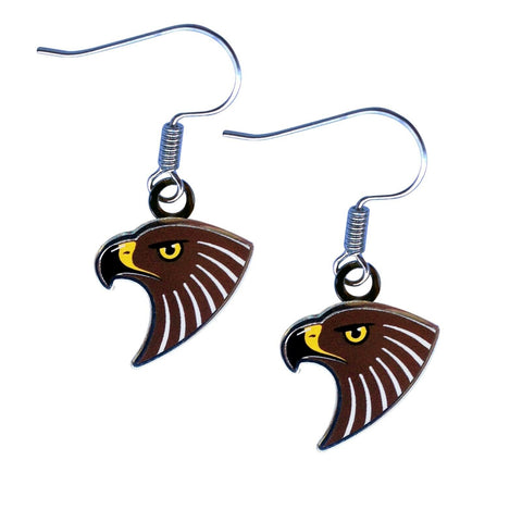 AFL Logo Metal Earrings - Hawthorn Hawks - Surgical Steel - Drop Earrings