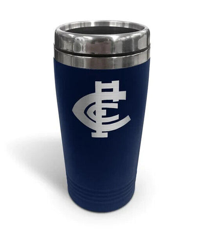 AFL Coffee Travel Mug - Carlton Blues - Thermal Drink Cup With Lid