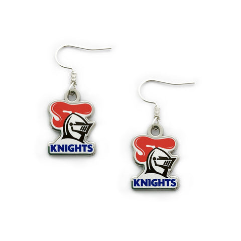 NRL Logo Metal Earrings - Newcastle Knights - Surgical Steel - Drop Earrings