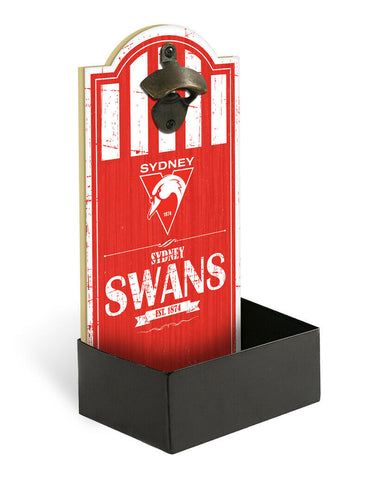 AFL Wall Bottle Opener with Catcher - Sydney Swans - Gift