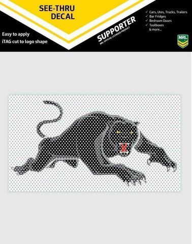 NRL Car UV Rated Decal Sticker - Penrith Panthers - Size 14-18cm - See Thru