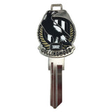 AFL 3D House Key - Collingwood Magpies - LW4 Blank Metal Badge Keys