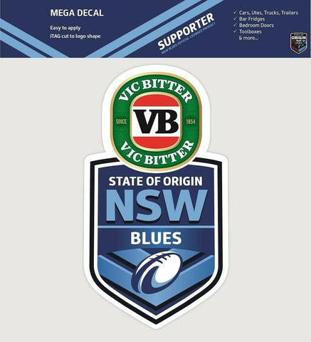 NRL Mega Decal - New South Wales Blues - NSW - Car Sticker 250mm