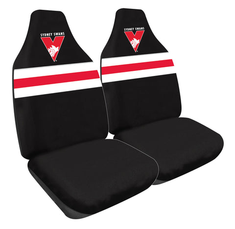 AFL Front Car Seat Covers - Sydney Swans - Set Of 2 One Size Fits All